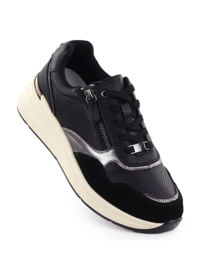 Dámské kožené polobotky  v černé barvě model 21905442 - FILIPPO