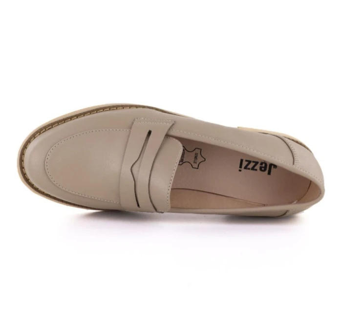 Kožené polobotky Jezzi béžové SFY25128