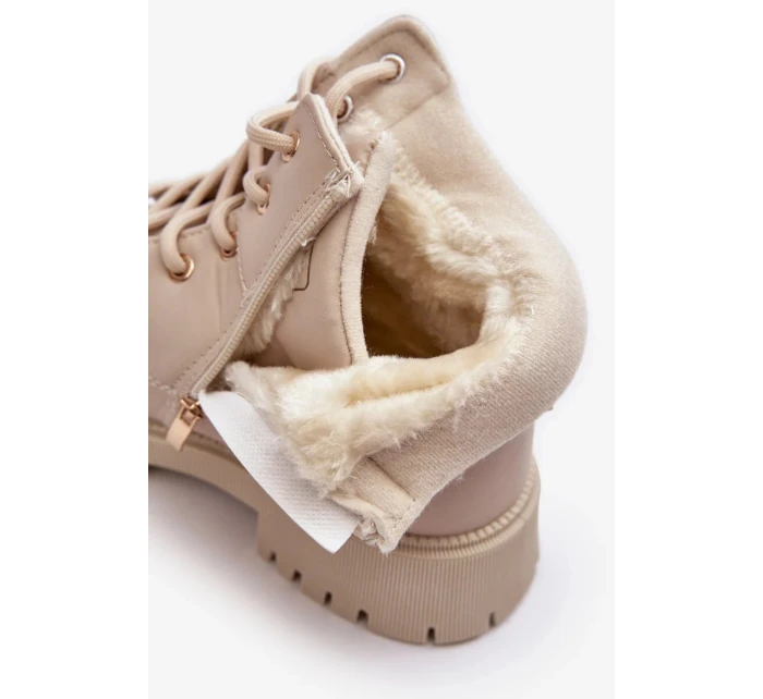 Dámské zateplené kozačky na zip Béžová Gremiva Dámské zateplené kozačky na zip Béžová Gremiva