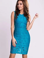 Dámské krajkové šaty EMAMODA modré - Modrá / S - EMAMODA
