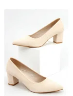 Dámské lodičky na sloupkovém podpatku model 18470132 světle béžová - SEASTAR