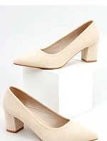 Dámské lodičky na sloupkovém podpatku LL-271P světle béžová - Seastar