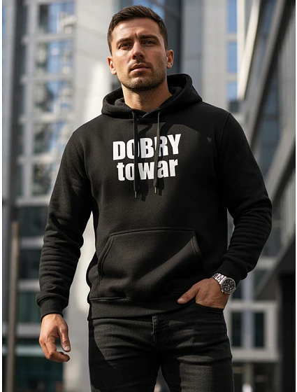 Pánská mikina s kapucí GOOD GOOD GOOD černá FashionStreet NX0018B-BK