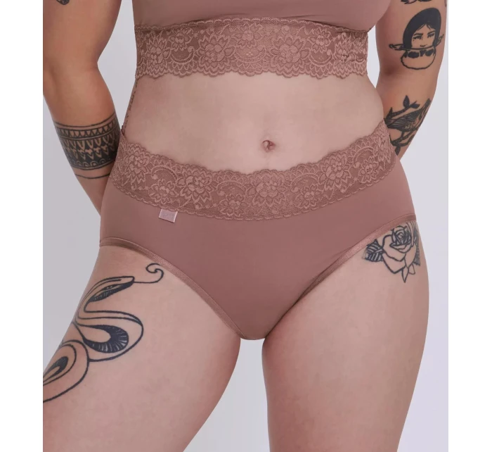 Dámské kalhotky Romance Midi - BROWN - hnědé 1141 - SLOGGI