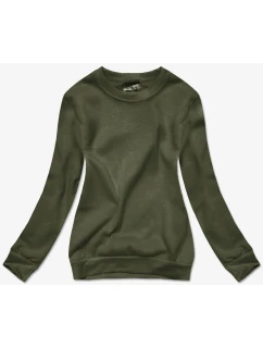 Dámská tepláková mikina v olivové barvě se stahovacími lemy model 21466538 - J.STYLE