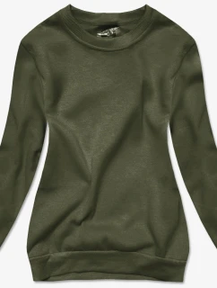 Dámská tepláková mikina v olivové barvě se stahovacími lemy model 21466538 - J.STYLE