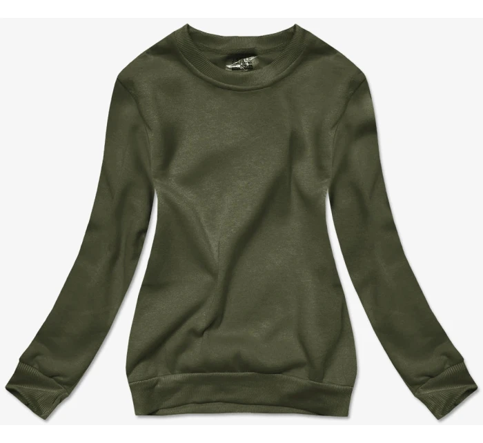 Dámská tepláková mikina v olivové barvě se stahovacími lemy model 21466538 - J.STYLE