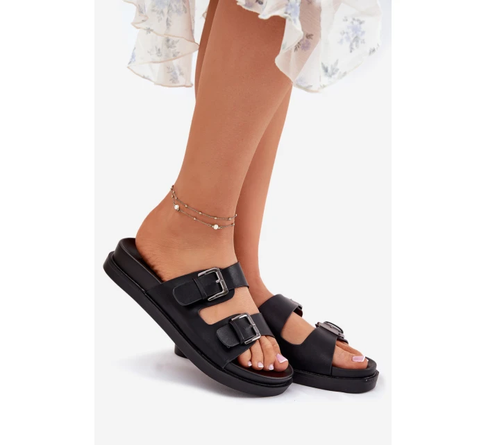 Dámské Pantofle Se Zlatými Přezkami Černé model 21696856 - EVENTO Dámské Pantofle Se Zlatými Přezkami Černé model 21696856 - EVENTO