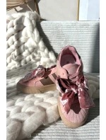 Dámské tenisky s mašlí růžové model 21710139 - Boto Dámské tenisky s mašlí růžové model 21710139 - Boto