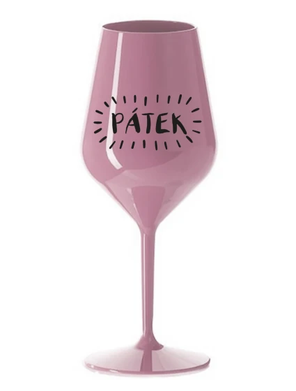 PÁTEK - světle růžová nerozbitná sklenice na víno 470 ml PÁTEK - světle růžová nerozbitná sklenice na víno 470 ml
