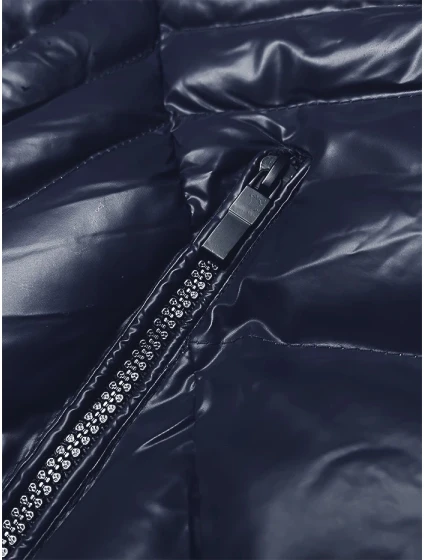 Krátká dámská prošívaná zimní bunda v barvě s kapucí model 21247395 - J.STYLE