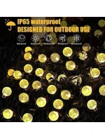 SOLÁRNÍ ZAHRADNÍ SVĚTLO GIRLANDA SOLÁRNÍ ŘETĚZ 4,9 M 40LED TEPLÁ BÍLÁ