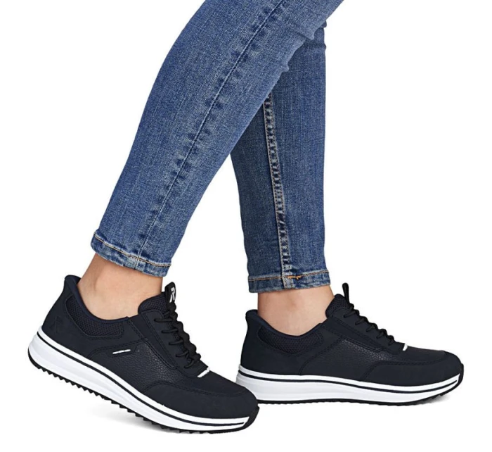 Dámské vysoké boty model 21948533 v tmavě modré barvě - Rieker