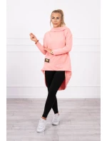 Mikina s dlouhými zády a kapucí meruňková Mikina s dlouhými zády a kapucí meruňková