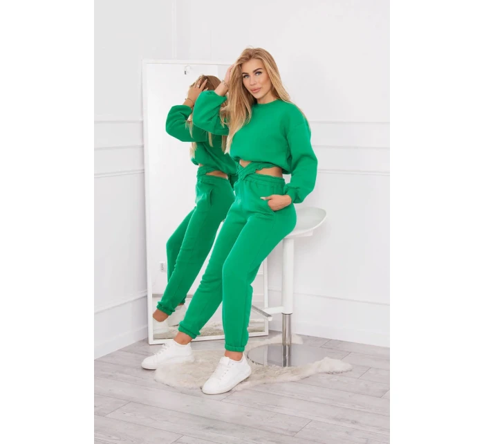 Zateplený set s krátkou mikinou zelený Zateplený set s krátkou mikinou zelený