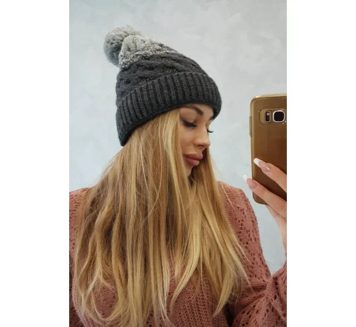 Fleecová čepice Ilona K218 graphite+grey