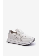 Dámské kožené tenisky na platformě bílé ligustr Dámské kožené tenisky na platformě bílé ligustr