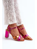 Ekologické kožené sandály na vysokém podpatku fuchsie Abilica Ekologické kožené sandály na vysokém podpatku fuchsie Abilica