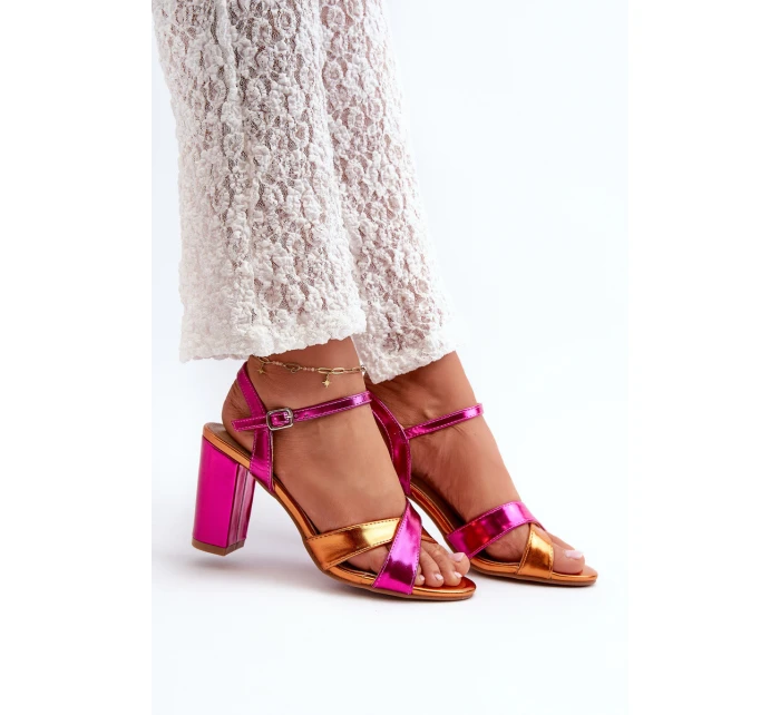 Ekologické kožené sandály na vysokém podpatku fuchsie Abilica Ekologické kožené sandály na vysokém podpatku fuchsie Abilica