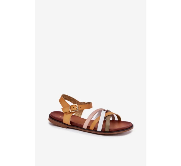 Dámské sandály s se pásky žluté model 21697530 - SERGIO LEONE Dámské sandály s se pásky žluté model 21697530 - SERGIO LEONE