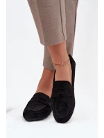 Dámské loafersy mokasíny s plochou podrážkou Roseline – černé