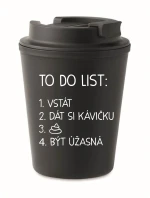 TO DO LIST: BÝT ÚŽASNÁ - černý termohrnek 300 ml