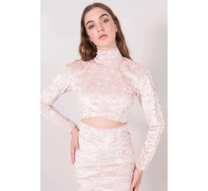 Dámský velurový Top 15570 pudr béžová - BSL