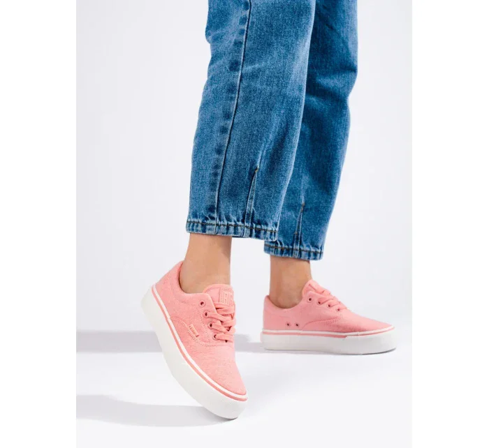 Trendy tenisky dámské růžové bez podpatku Trendy tenisky dámské růžové bez podpatku