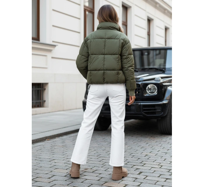 Dámská krátká zimní prošívaná bunda VIBEGIRL zelená FashionStreet TY4946