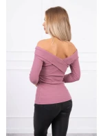 Halenka s výstřihem do V tmavě růžová Halenka s výstřihem do V tmavě růžová