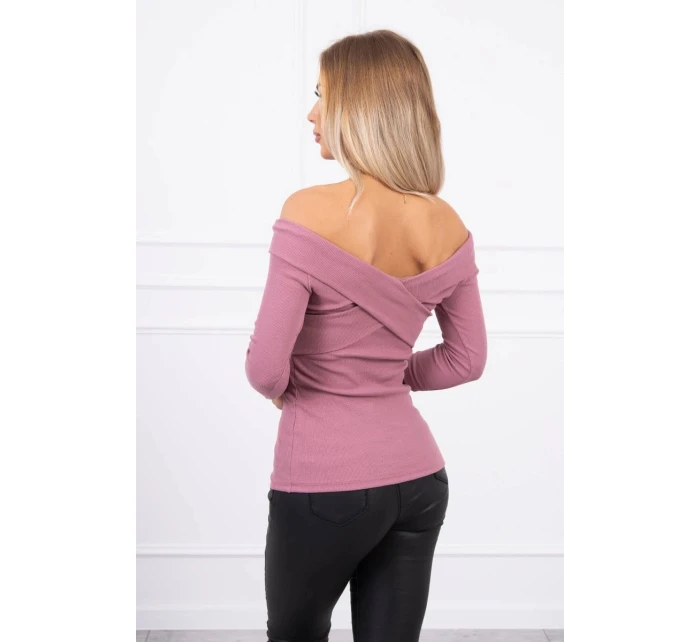 Halenka s výstřihem do V tmavě růžová Halenka s výstřihem do V tmavě růžová