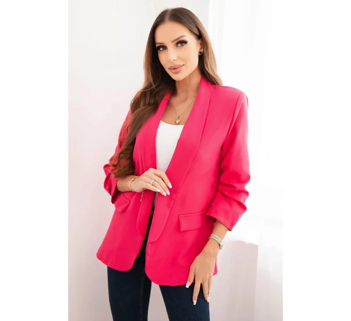 Dámská sako bez zapínání s podšívkou S/M růžová