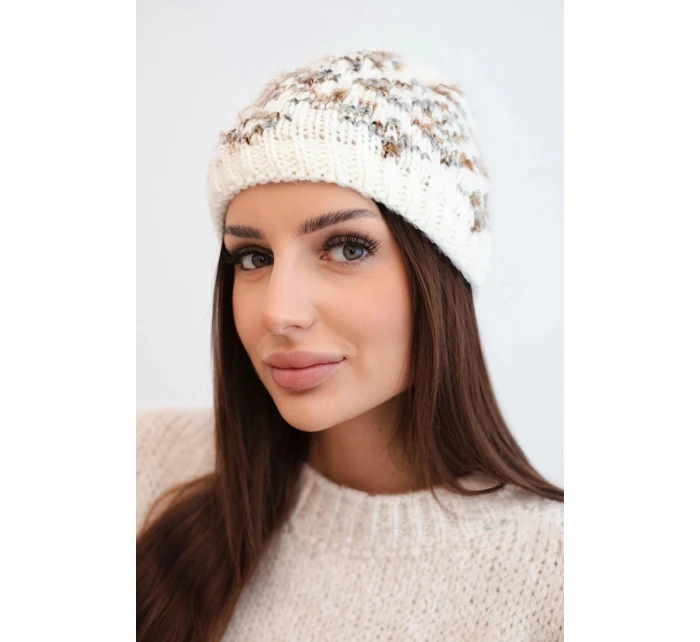 Dámská zimní vlněná čepice s ozdobnými krystalky K399 černá