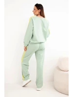 Dámská tepláková souprava Masełko s lampasy a volnou mikinou tmavě mátová