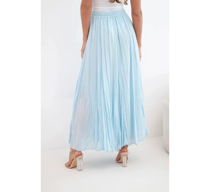 Dámská maxi bavlněná sukně s gumičkou v pase modrá