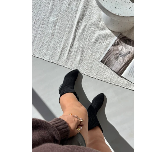 Kozačky Kovbojky Dámské Na Podpatku  Černé model 21708531 - VINCEZA