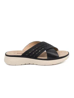 Trendy  nazouváky černé dámské platforma