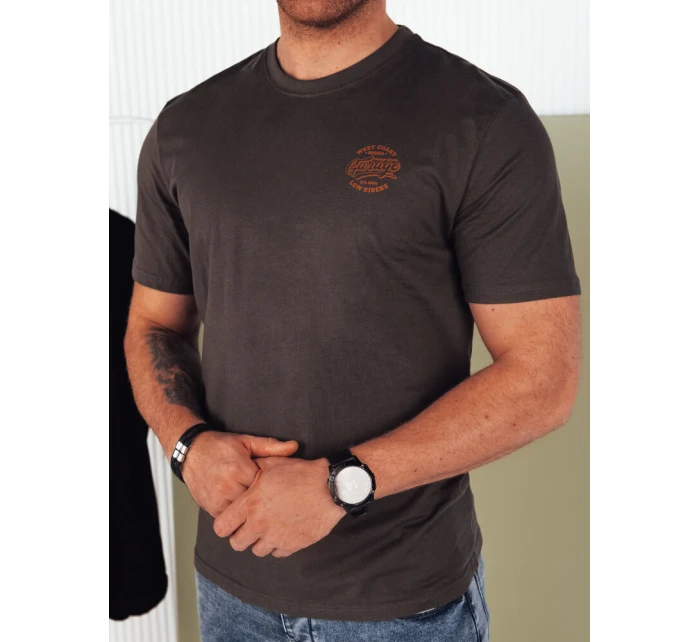 Pánské tmavě šedé tričko s potiskem Dstreet model 21973798 - FashionStreet