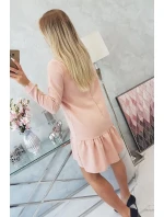 Šaty s volánem tmavě pudrově růžové Šaty s volánem tmavě pudrově růžové