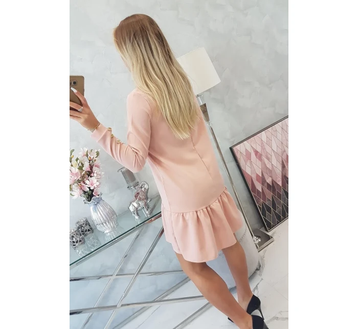 Šaty s volánem tmavě pudrově růžové Šaty s volánem tmavě pudrově růžové