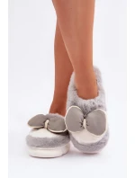 Pantofle S Mašlí Šedé model 21681727 - Boto Pantofle S Mašlí Šedé model 21681727 - Boto
