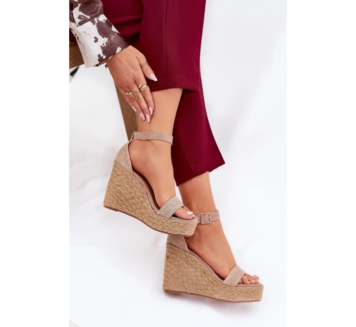 Dámské Sandály Na Klínu S Pletením Khaki model 21687944 - Boto