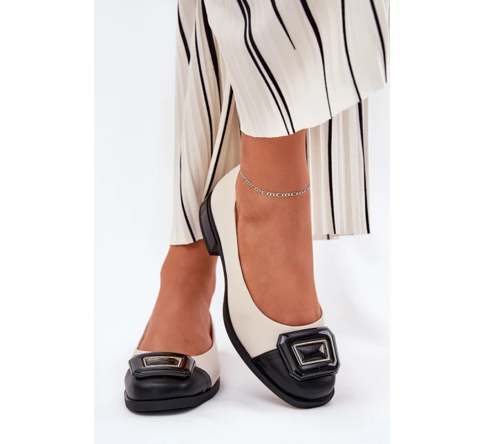 Kožené Baleríny S Dekorací D&A model 21691015 Béžové - S.Barski