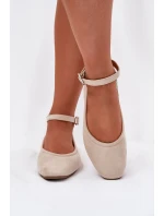 Eko Semišové Baletky S Páskem A Přezkou Béžové model 21698991 - Boto
