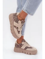 Semišové zateplené dámské tenisky na masivní platformě béžové model 21707642 - VINCEZA Semišové zateplené dámské tenisky na masivní platformě béžové model 21707642 - VINCEZA