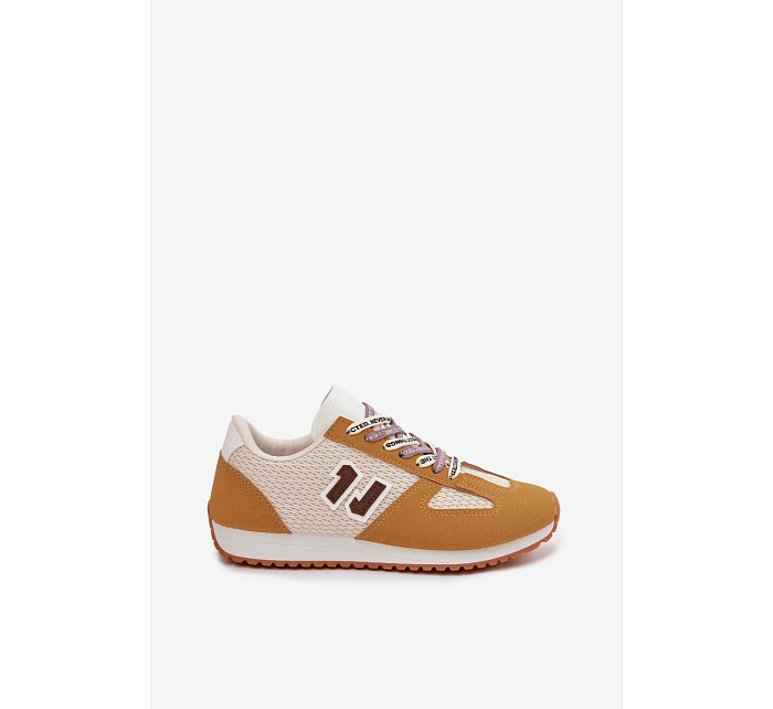 Dámské Tenisky s Ozdobným Šněrováním Žluté model 22039808 - Boto