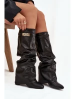 Dámské kotníkové boty Glorine na sloupkovém podpatku – černé