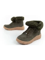 Dámské kotníkové zateplené boty F30232 1020 400Tmavě zelená s hnědou - Scholl