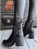 BLACKOUT černá FashionStreet dámské kozačky na podpatku ZY0519