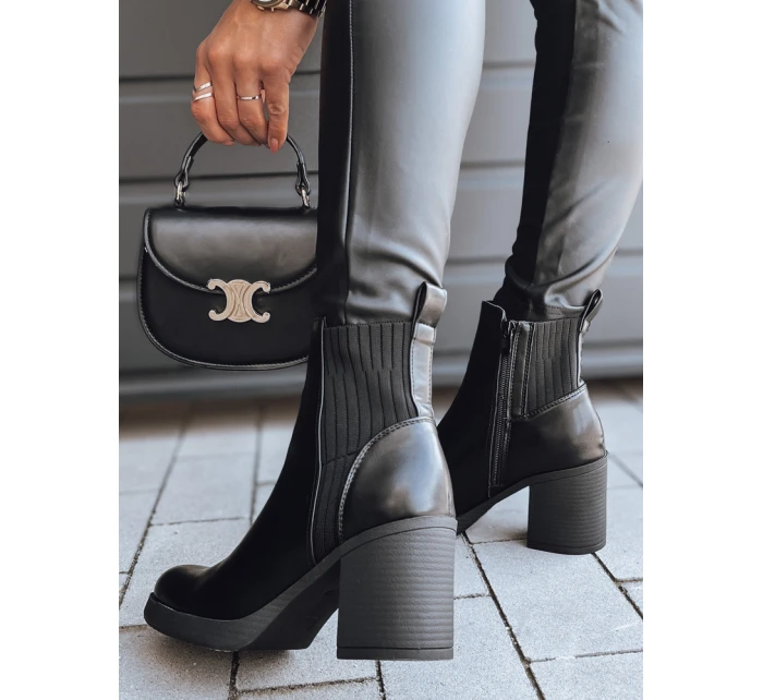 BLACKOUT černá FashionStreet dámské kozačky na podpatku ZY0519